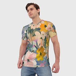 Футболка мужская Цветы цветочки, цвет: 3D-принт — фото 2