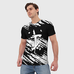 Футболка мужская Doom краски полосы, цвет: 3D-принт — фото 2