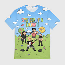 Футболка мужская System of a Down, мультяшный, цвет: 3D-принт