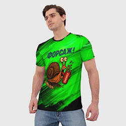 Футболка мужская Бешеная улитка с энергетиком - форсаж, цвет: 3D-принт — фото 2