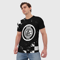 Футболка мужская Inter клетка краски, цвет: 3D-принт — фото 2
