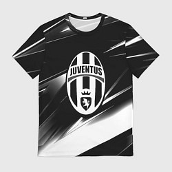 Футболка мужская Juventus geometry stripes black, цвет: 3D-принт