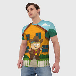 Футболка мужская Эрик Картман ковбой, цвет: 3D-принт — фото 2