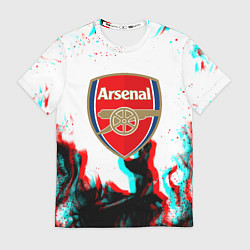 Футболка мужская Arsenal огонь глитч, цвет: 3D-принт