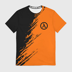 Футболка мужская Half Life - black and orange, цвет: 3D-принт