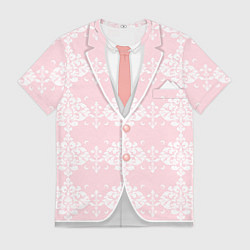 Футболка мужская Бледно-розовый пиджак с узором, цвет: 3D-принт