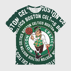 Футболка мужская Бостон Селтикс логотип и надписи, цвет: 3D-принт