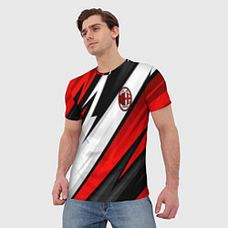 Футболка мужская ФК Милан - абстракция, цвет: 3D-принт — фото 2