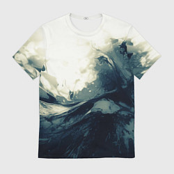 Футболка мужская Чёрно-синие абстрактные краски, цвет: 3D-принт