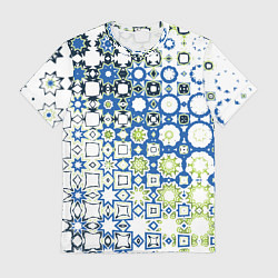 Футболка мужская Сине-зеленая абстракция, цвет: 3D-принт