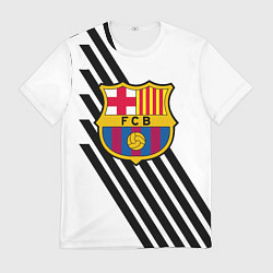 Футболка мужская Barcelona черно белые полосы, цвет: 3D-принт