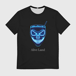 Футболка мужская Neon skull cocktail, цвет: 3D-принт