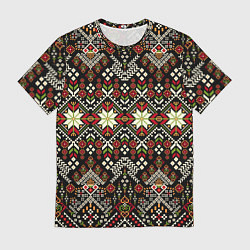 Футболка мужская Традиционные росписные орнаментные узоры в славянс, цвет: 3D-принт