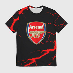 Футболка мужская Arsenal красные молнии, цвет: 3D-принт