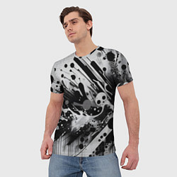 Футболка мужская Абстрактная экспрессивная композиция - киберпанк, цвет: 3D-принт — фото 2