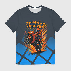 Футболка мужская Speed demon байкер, цвет: 3D-принт