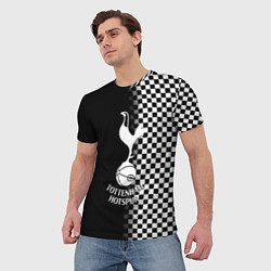 Футболка мужская Тоттенхэм клетка шахматная, цвет: 3D-принт — фото 2