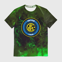 Футболка мужская Интер кислотный огонь, цвет: 3D-принт