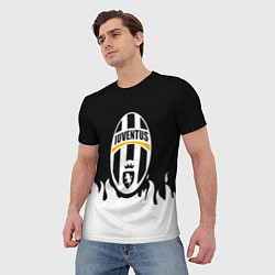 Футболка мужская Juventus белый огонь, цвет: 3D-принт — фото 2