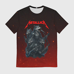 Футболка мужская Metallica в виде волков, цвет: 3D-принт