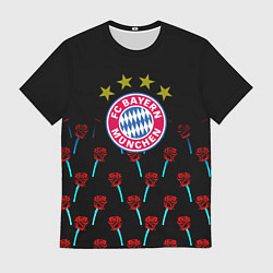 Футболка мужская Бавария Мюнхен розы паттерн, цвет: 3D-принт