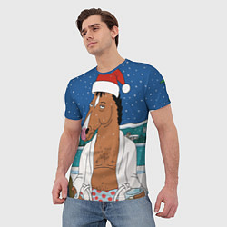 Футболка мужская Новогодний Конь Боджек, цвет: 3D-принт — фото 2