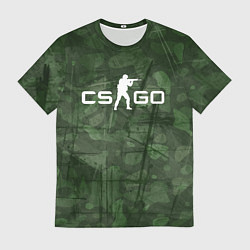 Футболка мужская Эмблема CS GO на камуфляжном фоне, цвет: 3D-принт