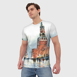 Футболка мужская Новогодний Кремль, цвет: 3D-принт — фото 2