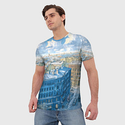 Футболка мужская Зимний утренний Питер, цвет: 3D-принт — фото 2