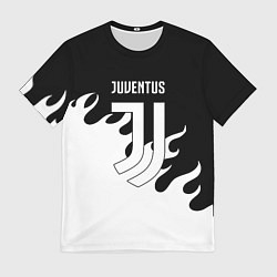 Футболка мужская Ювентус огонь текстура, цвет: 3D-принт