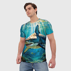 Футболка мужская Хищник кораллового рифа, цвет: 3D-принт — фото 2