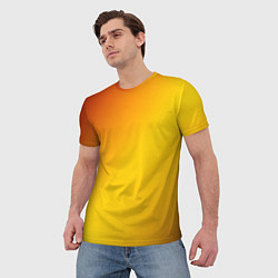 Футболка мужская Color yellow red gradient, цвет: 3D-принт — фото 2