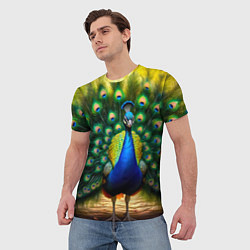 Футболка мужская Царственный павлин, цвет: 3D-принт — фото 2