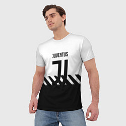 Футболка мужская Ювентус полосы геометрия линии, цвет: 3D-принт — фото 2