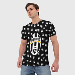 Футболка мужская Ювентус ласточки паттерн, цвет: 3D-принт — фото 2