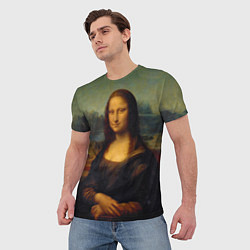Футболка мужская Леонардо да Винчи - Мона Лиза, цвет: 3D-принт — фото 2