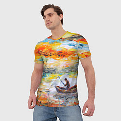 Футболка мужская Рыбак на лодке, цвет: 3D-принт — фото 2