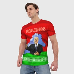 Футболка мужская Беларусь - Александр Лукашенко, цвет: 3D-принт — фото 2