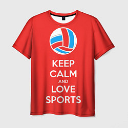 Футболка мужская Keep Calm & Love Volleyball, цвет: 3D-принт