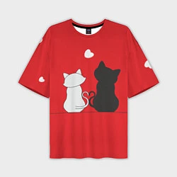 Мужская футболка оверсайз Cat Love