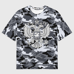 Футболка оверсайз мужская Городской камуфляж Россия, цвет: 3D-принт