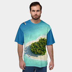 Футболка оверсайз мужская Остров, цвет: 3D-принт — фото 2