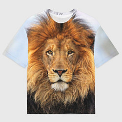 Футболка оверсайз мужская Красавец лев, цвет: 3D-принт