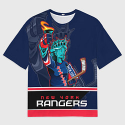 Футболка оверсайз мужская New York Rangers, цвет: 3D-принт