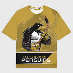 Футболка оверсайз мужская Pittsburgh Penguins, цвет: 3D-принт