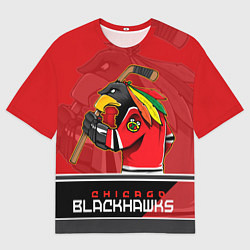 Футболка оверсайз мужская Chicago Blackhawks, цвет: 3D-принт
