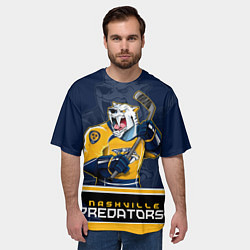 Футболка оверсайз мужская Nashville Predators, цвет: 3D-принт — фото 2