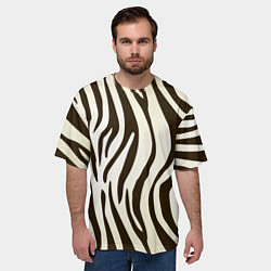 Футболка оверсайз мужская Шкура зебры, цвет: 3D-принт — фото 2