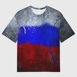 Футболка оверсайз мужская Русский триколор, цвет: 3D-принт