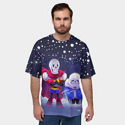 Футболка оверсайз мужская Sans & Papyrus, цвет: 3D-принт — фото 2